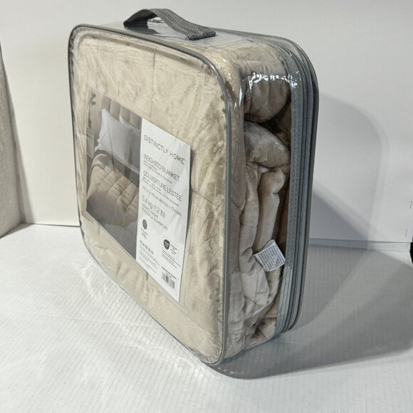 NEW Distinctly Home Weighted Blanket Brown Taupe 48"x72" 5.4kg (12 lbs) - Picture 3 of 7
